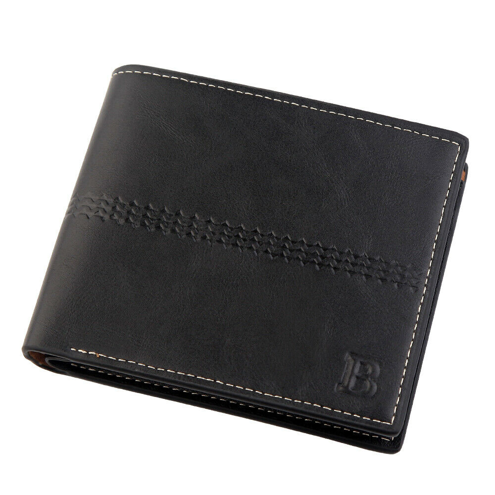 WALLET Bi Fold PU Leather Wallet  - Black